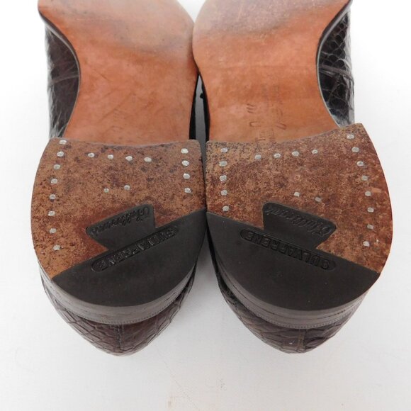 Vtg Alligator Leather Loafer Slip On Dress Shoes Size 11 A Johnson Murphy - Picture 10 of 12